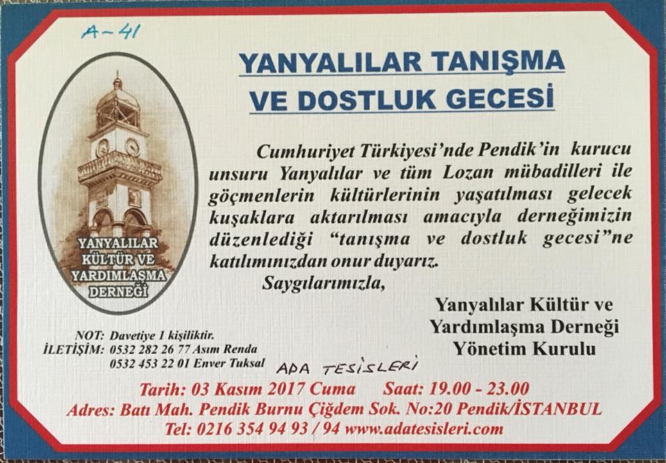 Yanyalılar - Davetiye (03.11.2017)